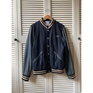 Vintage JC Jean Charles De Castelbajac Swords Wool Black Varsity Jacket Size S